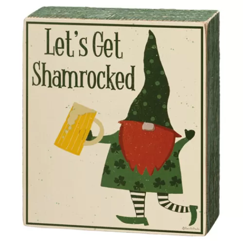 St. Patrick's Day>Tannenbaum Holiday Shop Let's Get Shamrocked Box Sign