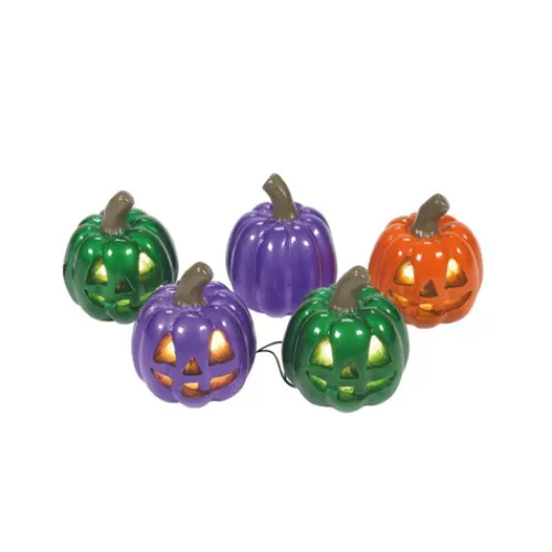 Department 56 - Halloween Village>Tannenbaum Holiday Shop Lit Shiny Pumpkin String Light