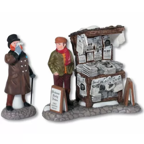 Department 56 - Villages^Tannenbaum Holiday Shop London Newspaper Stand, Set Of 2