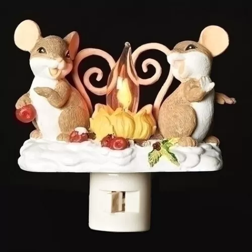 Lights And Lite-Up Decor>Tannenbaum Holiday Shop Mice Campfire Night Light