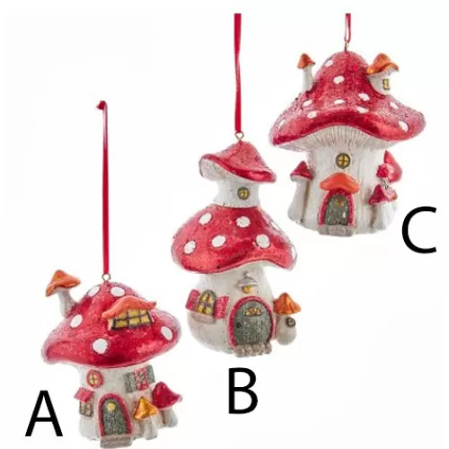 Novelty Ornaments^Tannenbaum Holiday Shop Mushroom House Orn Ments, 3