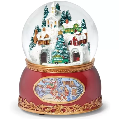 Snowglobes, Waterglobes, And Music Boxes>Tannenbaum Holiday Shop Musical Dome With Rotating Cars