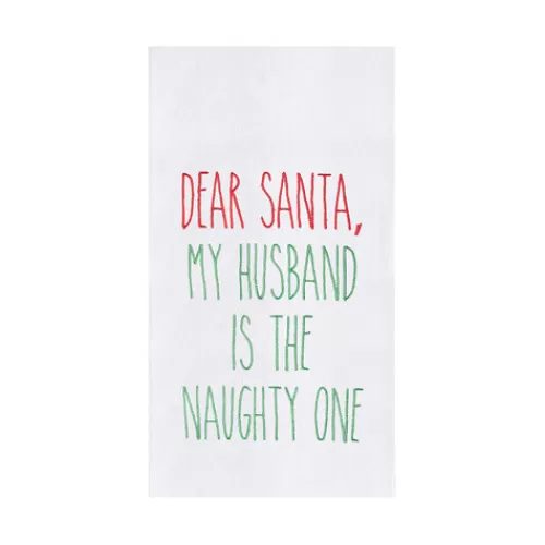 Towels>Tannenbaum Holiday Shop My Husband Is The Naughty One Towel