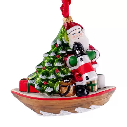 Santa Ornaments^Tannenbaum Holiday Shop Nantucket Santa On Dory Ornament