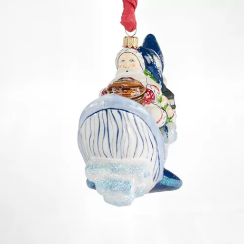 Santa Ornaments^Tannenbaum Holiday Shop Nantucket Santa On Whale Ornament