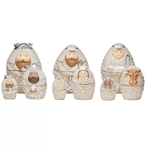 Nativity Sets And Religious Ornaments>Tannenbaum Holiday Shop Nesting Nativity 9 Pc Set