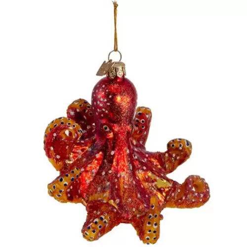 Animal Ornaments^Tannenbaum Holiday Shop Octopus Glass Ornament