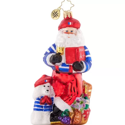 Travel And Destination Ornaments>Tannenbaum Holiday Shop Pardon My French Santa