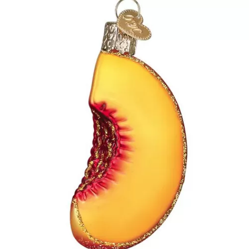 Food And Beverage Ornaments^Tannenbaum Holiday Shop Peach Slice