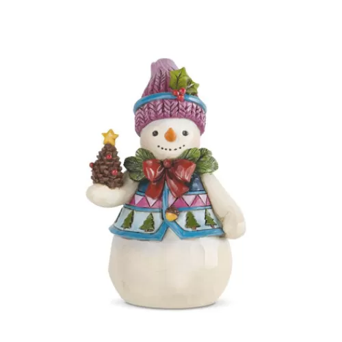 Snowman Figurines>Tannenbaum Holiday Shop Pint Sized Snowman With Pinecone