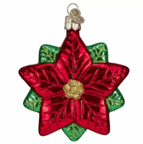 Traditional Christmas Ornaments>Tannenbaum Holiday Shop Poinsettia Star Ornament