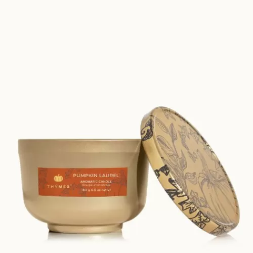 Candles And Home Fragrances^Tannenbaum Holiday Shop Pumpkin Laurel Poured Candle Tin, Gold Lid