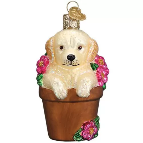 Animal Ornaments^Tannenbaum Holiday Shop Puppy In Flower Pot