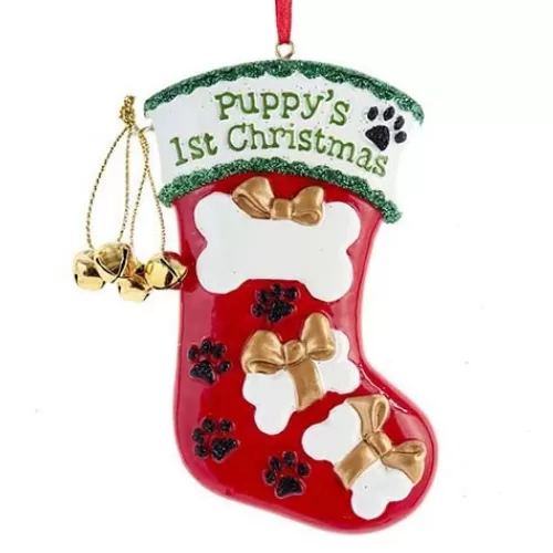 Animal Ornaments^Tannenbaum Holiday Shop Puppy's 1St Xmas Stocking Ornament