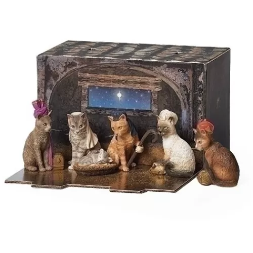 Nativity Sets And Religious Ornaments>Tannenbaum Holiday Shop Purrfect Pageant, 6 Pcs