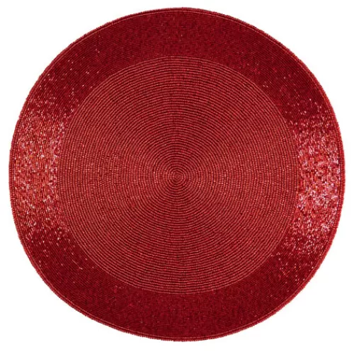 Tabletop And Dishes>Tannenbaum Holiday Shop Red Beaded Charger