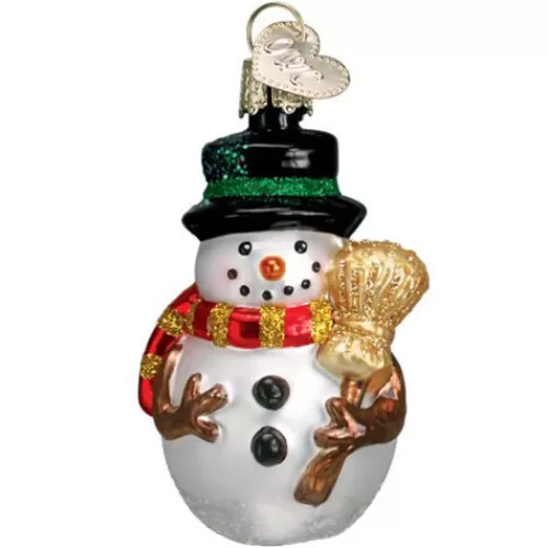 Snowman Ornaments>Tannenbaum Holiday Shop Red Scarf Miniature Mr. Snowy