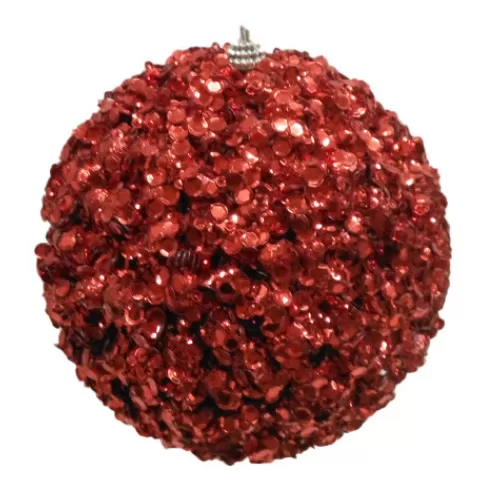 Indoor Decor^Tannenbaum Holiday Shop Red Sequins Ball Ornament