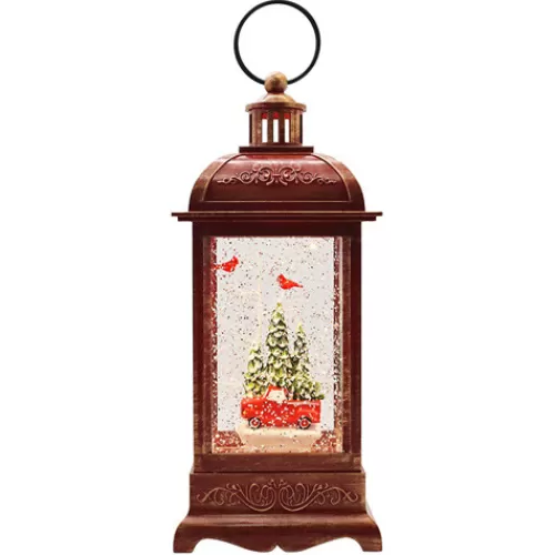 Snowglobes, Waterglobes, And Music Boxes>Tannenbaum Holiday Shop Red Truck Lit Led Swirl Lantern