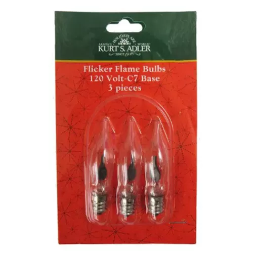 Lights And Lite-Up Decor>Tannenbaum Holiday Shop Replacement C7 Flicker Flame Bulbs, 3-Piece Set