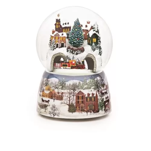 Snowglobes, Waterglobes, And Music Boxes>Tannenbaum Holiday Shop Revolving Train (Musical)