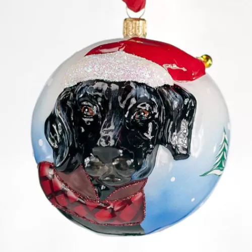 Animal Ornaments^Tannenbaum Holiday Shop Santa Black Lab Jingle Ball Ornament