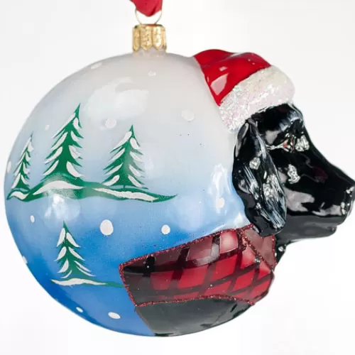 Animal Ornaments^Tannenbaum Holiday Shop Santa Black Lab Jingle Ball Ornament