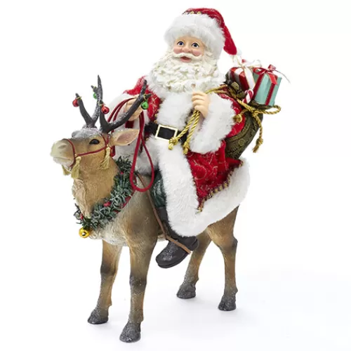 Santa Figurines>Tannenbaum Holiday Shop Santa On Reindeer