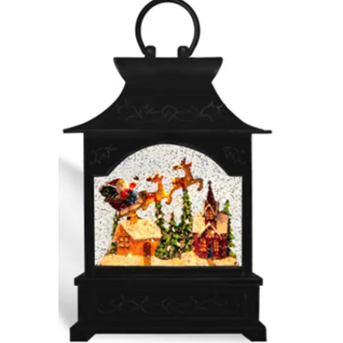 Snowglobes, Waterglobes, And Music Boxes>Tannenbaum Holiday Shop Santa Sleigh Swirl Lantern