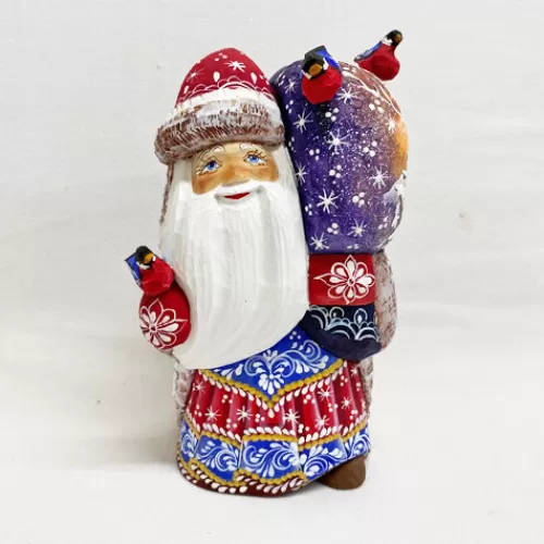 Santa Figurines>Tannenbaum Holiday Shop Santa With Birds And Bag With Scene