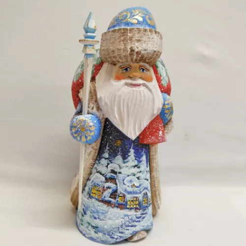 Santa Figurines>Tannenbaum Holiday Shop Santa With Snow Scene And Pine Bag