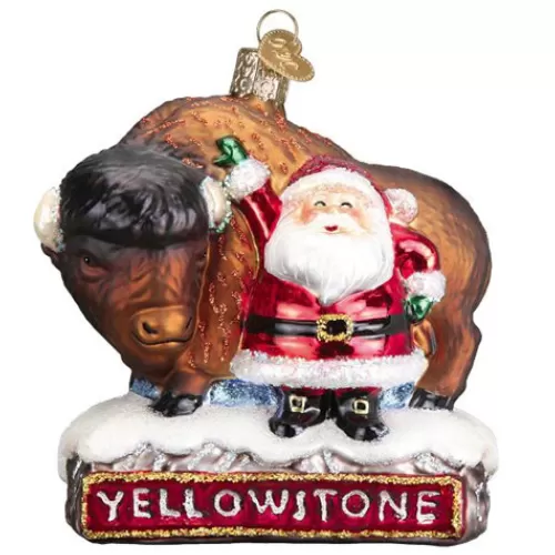 Animal Ornaments^Tannenbaum Holiday Shop Santa With Yellowstone Bison