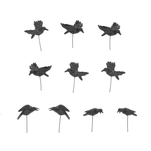 Department 56 - Halloween Village>Tannenbaum Holiday Shop Set Of 10 Halloween Crows