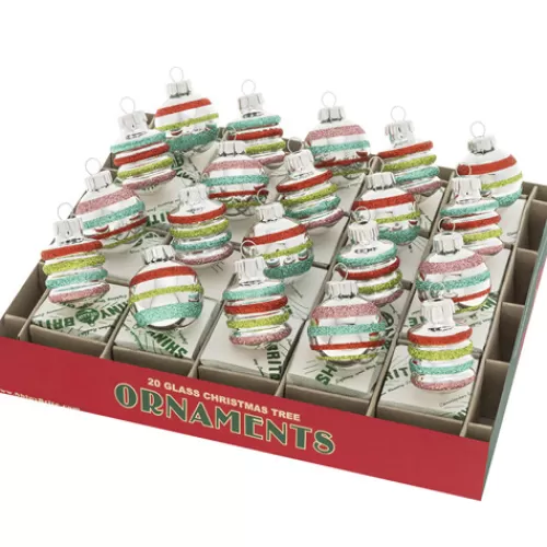 Traditional Christmas Ornaments>Tannenbaum Holiday Shop Shiny Brites Festive Fete 20 Ct Shapes & Rounds