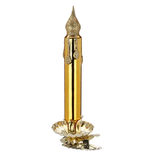 Traditional Christmas Ornaments>Tannenbaum Holiday Shop Shiny Gold Candle