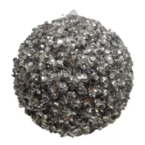 Traditional Christmas Ornaments>Tannenbaum Holiday Shop Silver Sequins Ball Ornament