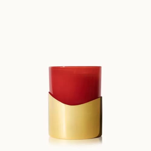 Candles And Home Fragrances^Tannenbaum Holiday Shop Simmered Cider Harvest Red Poured Candle With Gold Sleeve