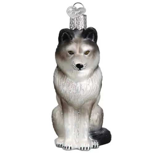 Animal Ornaments^Tannenbaum Holiday Shop Sitting Wolf