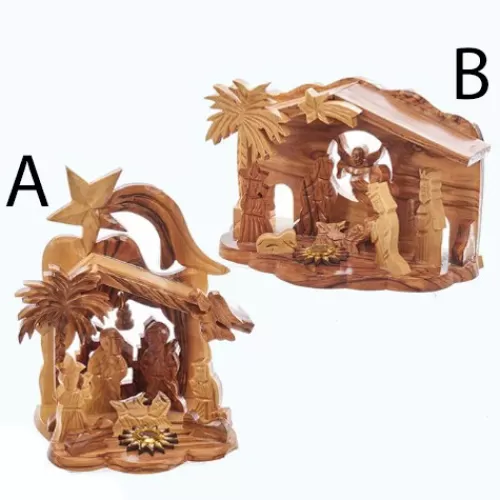 Nativity Sets And Religious Ornaments>Tannenbaum Holiday Shop Sm Ll Olive Wood N Tivity Scenes, 2