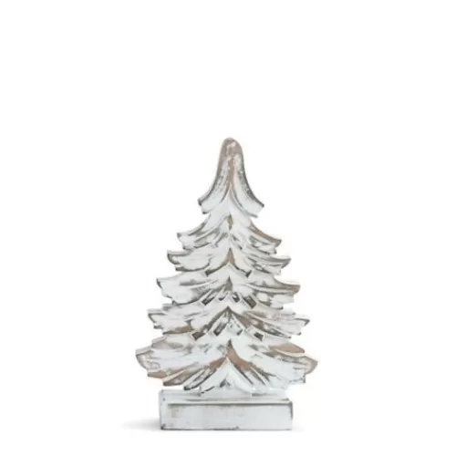 Indoor Decor^Tannenbaum Holiday Shop Small Whitewashed Wood Carved Tree