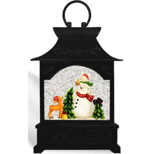 Lights And Lite-Up Decor>Tannenbaum Holiday Shop Snowman & Deer Swirl Lantern