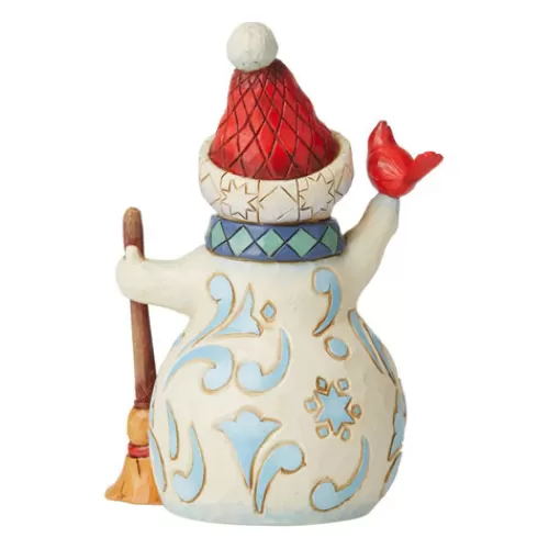 Snowman Figurines>Tannenbaum Holiday Shop Snowman Holding Cardinal