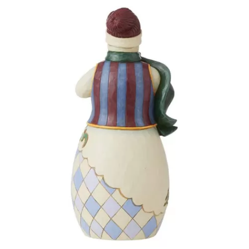 Snowman Figurines>Tannenbaum Holiday Shop Snowman Holding Nativity Stable