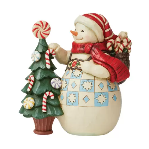 Snowman Figurines>Tannenbaum Holiday Shop Snowman With Candy Tree