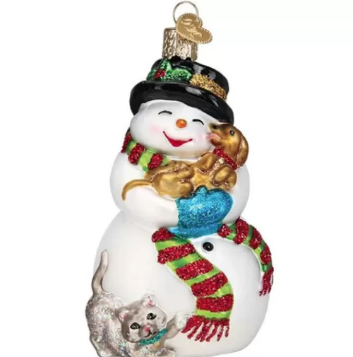 Animal Ornaments^Tannenbaum Holiday Shop Snowman With Playful Pets