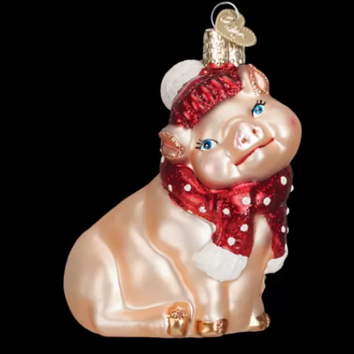 Animal Ornaments^Tannenbaum Holiday Shop Snowy Pig