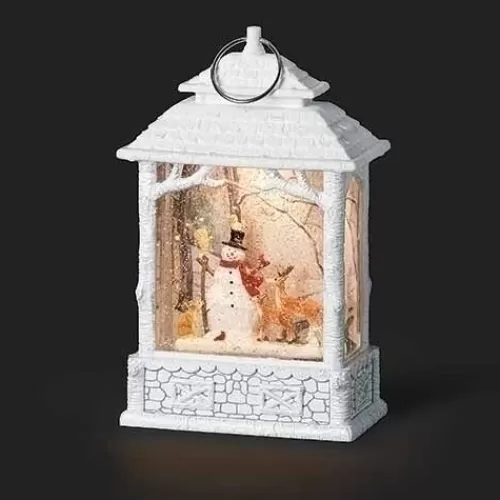 Lights And Lite-Up Decor>Tannenbaum Holiday Shop Snowy Snowman With Animals Swirl Lantern