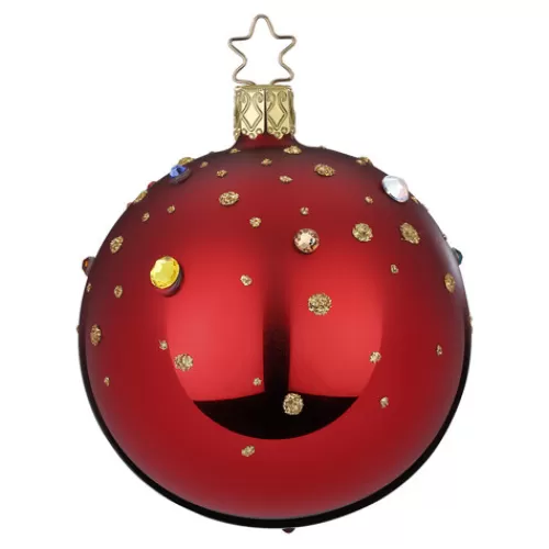 Traditional Christmas Ornaments>Tannenbaum Holiday Shop Sparkling Feast Red Ball