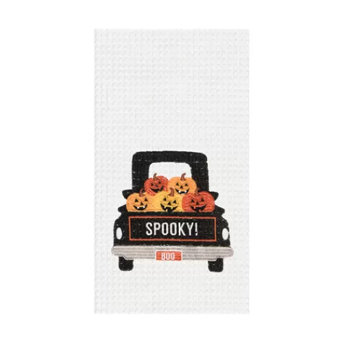 Towels>Tannenbaum Holiday Shop Spooky Pumpkin Truck Towel