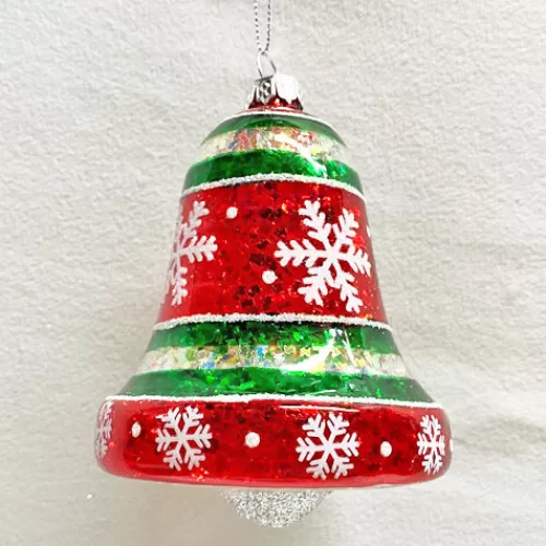 Traditional Christmas Ornaments>Tannenbaum Holiday Shop Striped Christmas Bell Ornament